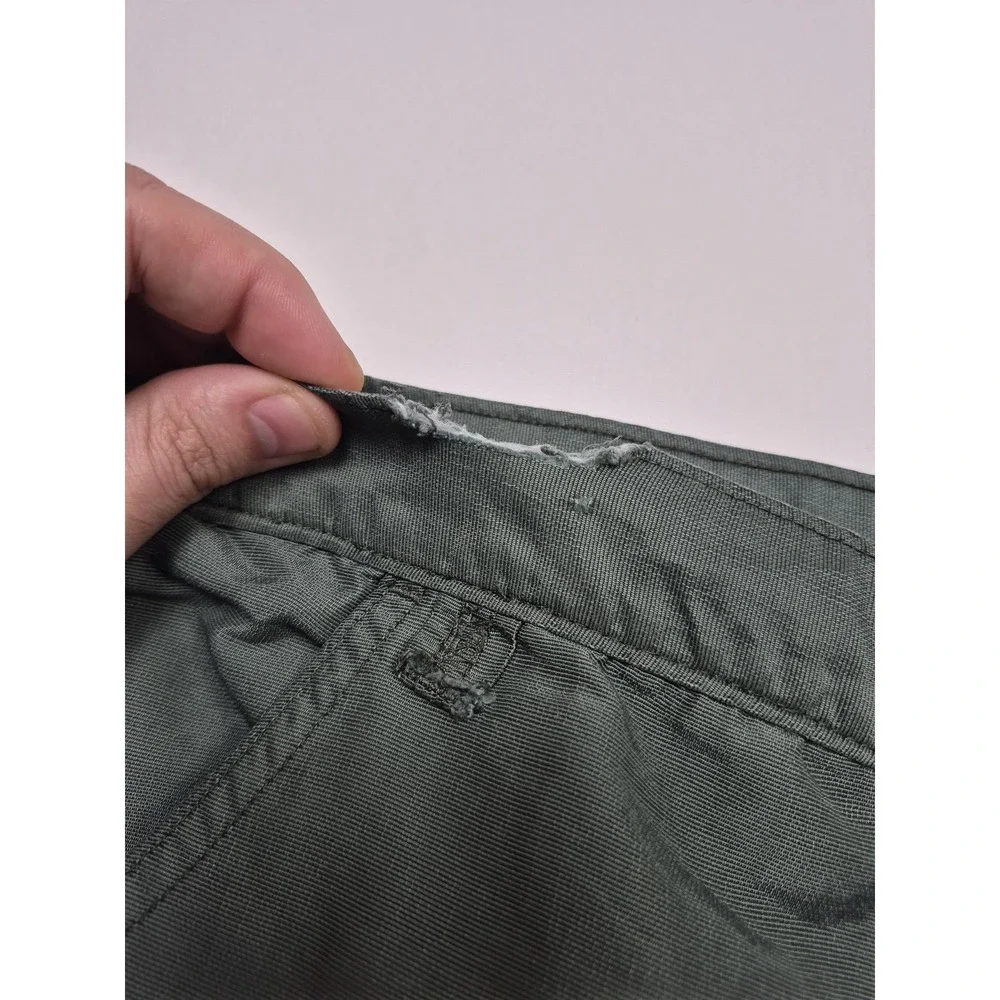 VTG Lee Pipes Pants Men's 36x32 Green Nylon Cargo Relaxed Baggy Utility FLAW